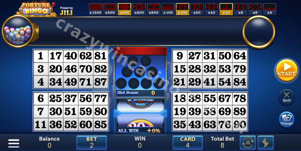 Fortune Bingo Table